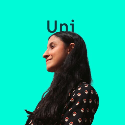 A graphic showing the word "uni" and a Zero Gravity member's face